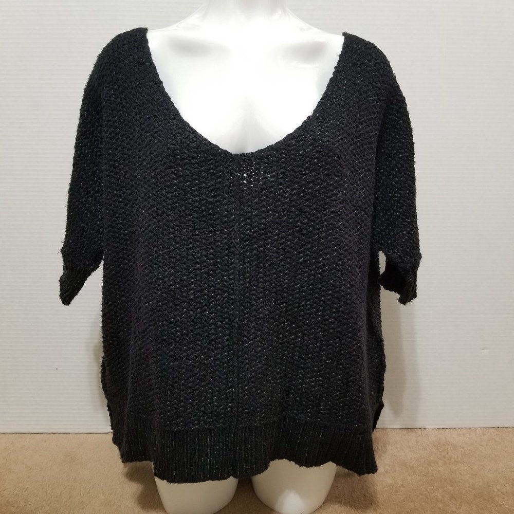 Free People sweater XS Cozy Cat chunky knit pullover oversize side split tunic